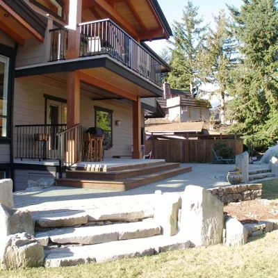 Backyard Granite Rock Residence Home Builder Squamish granite