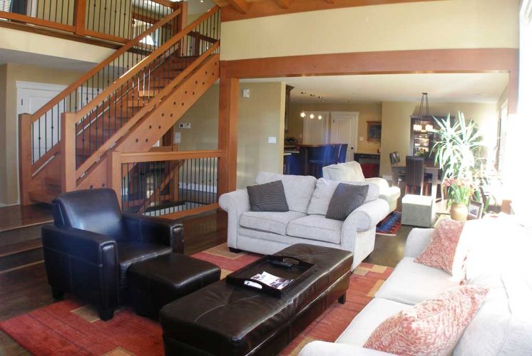 Living room Granite Rock Residence Home Builder Squamish granite 2